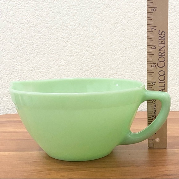 Vintage 50’s MCM FIRE KING Oven Ware Jadite 1 Qt Quart Batter Bowl Made in USA - Picture 8 of 11